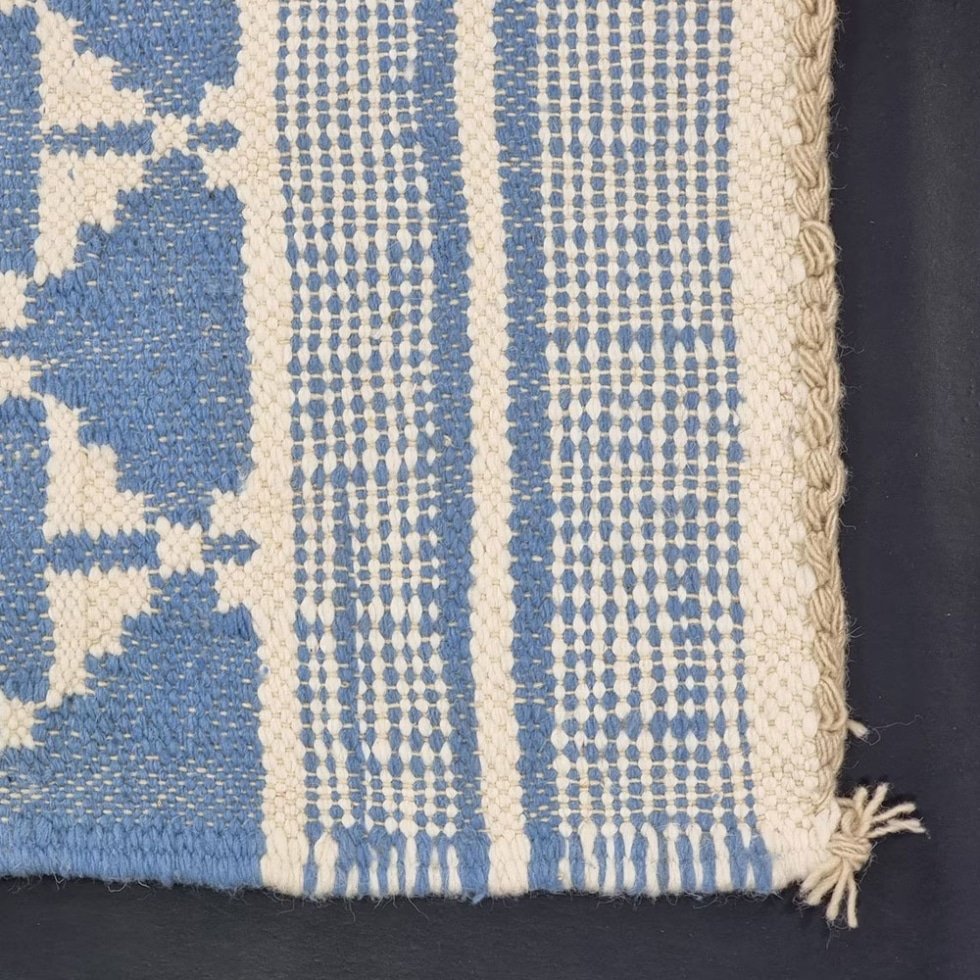Dywan marokański kilim w niebieskie romby