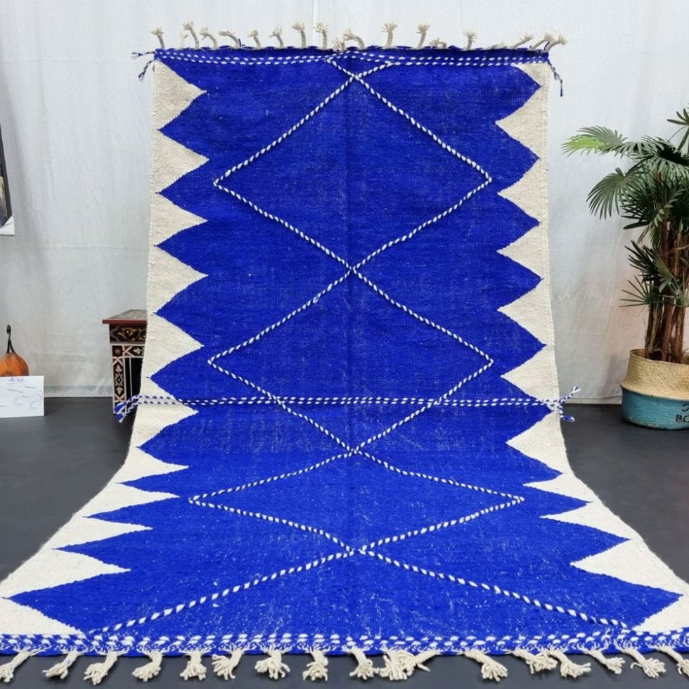 Niebieski marokański dywan kilim