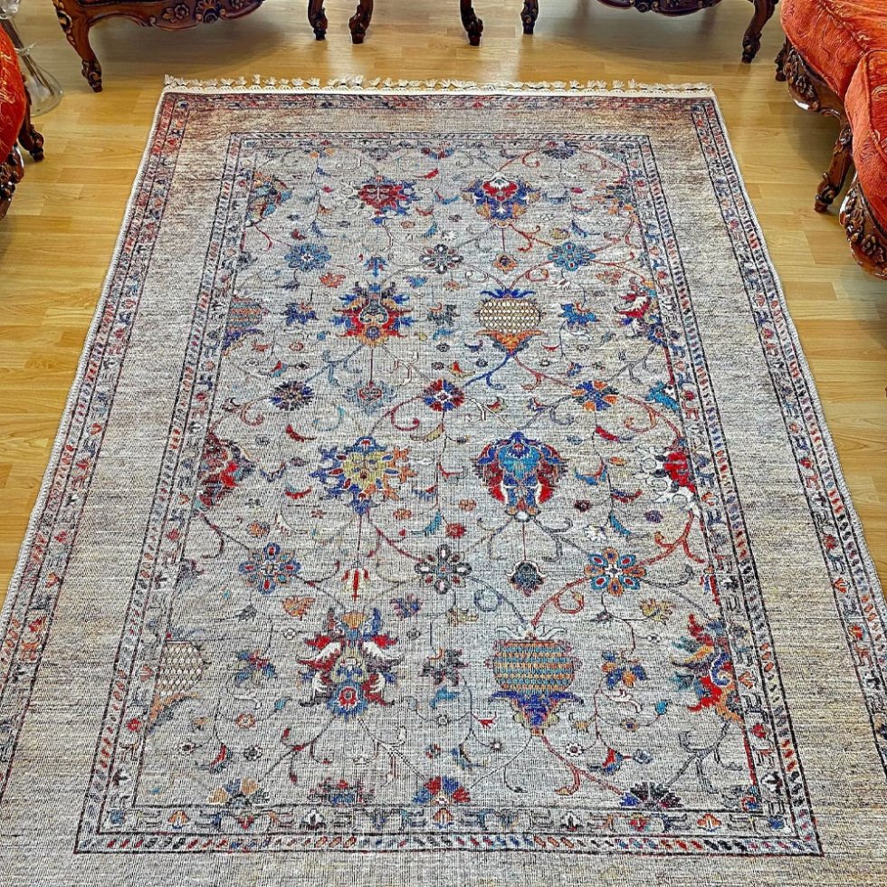Szary turecki dywan kilim do prania