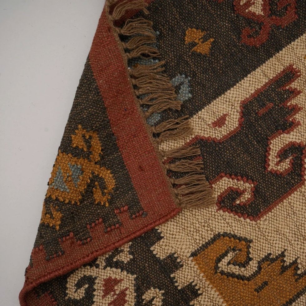 Dywan etniczny Kilim z wełny jutowej
