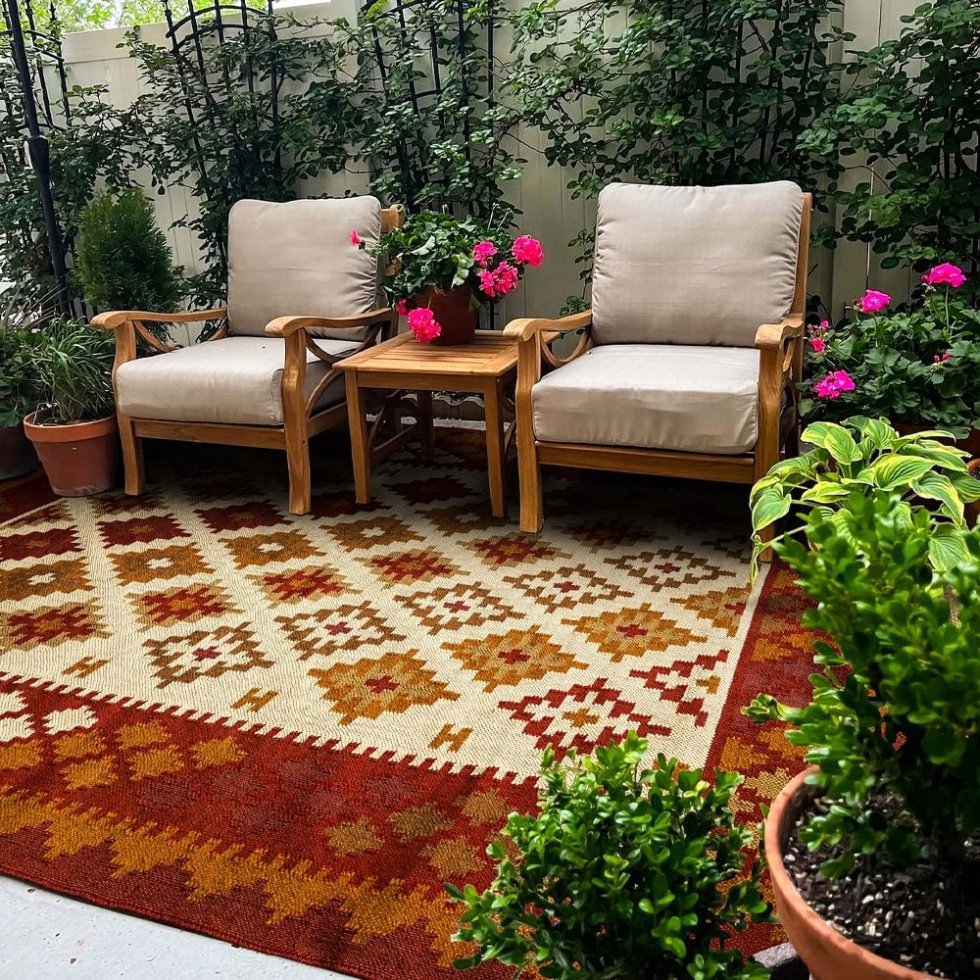 Dywan kilim do salonu w stylu Navajo