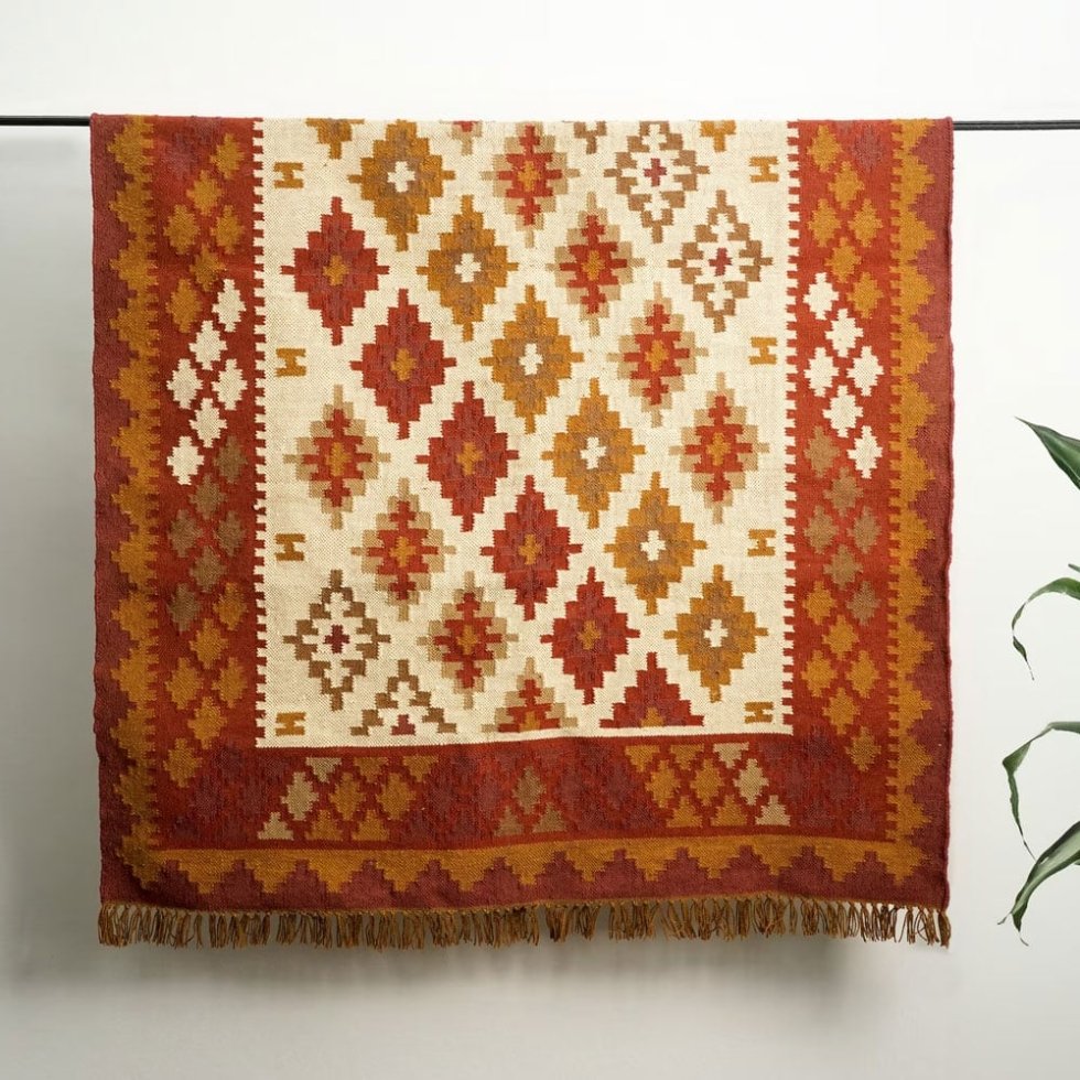 Dywan kilim do salonu w stylu Navajo