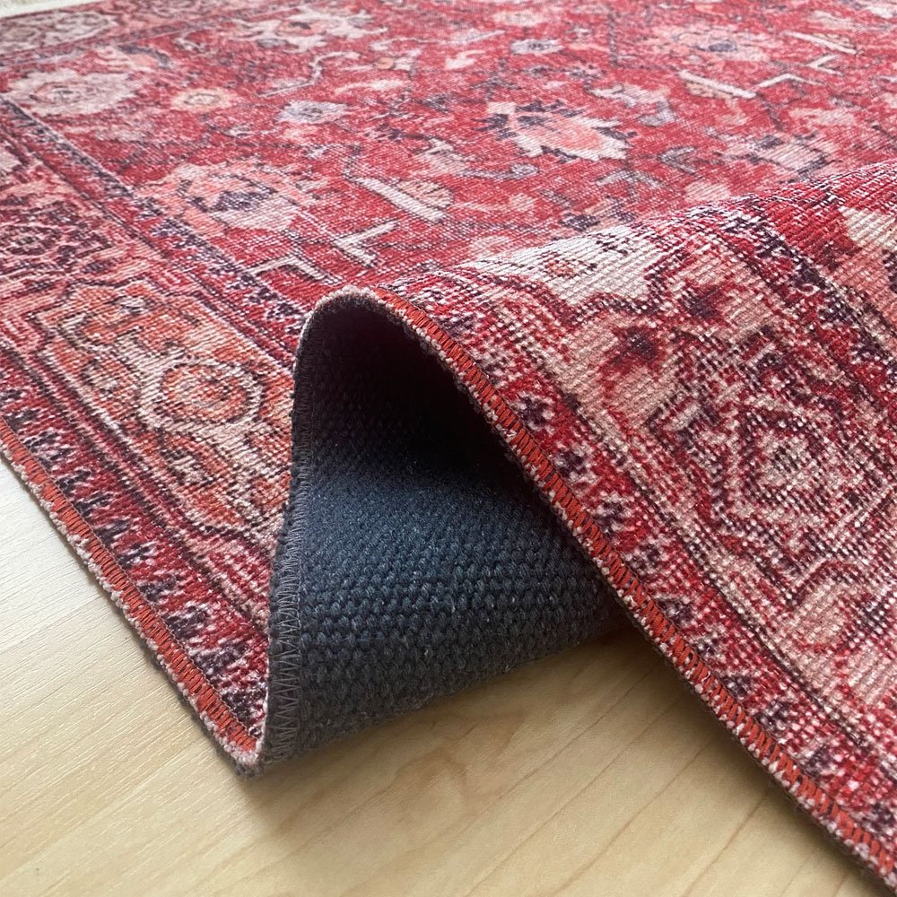 Czerwony dywan Oushak Kilim Style do prania Czerwony dywan Oushak Kilim Style do prania