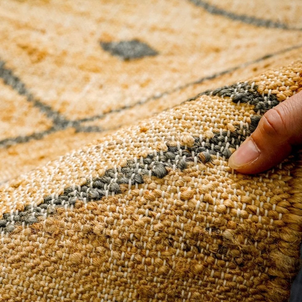 Dywan indyjski Kilim z żółtym diamentem