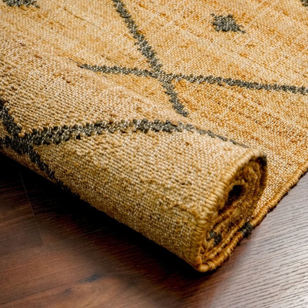 Dywan indyjski Kilim z żółtym diamentem