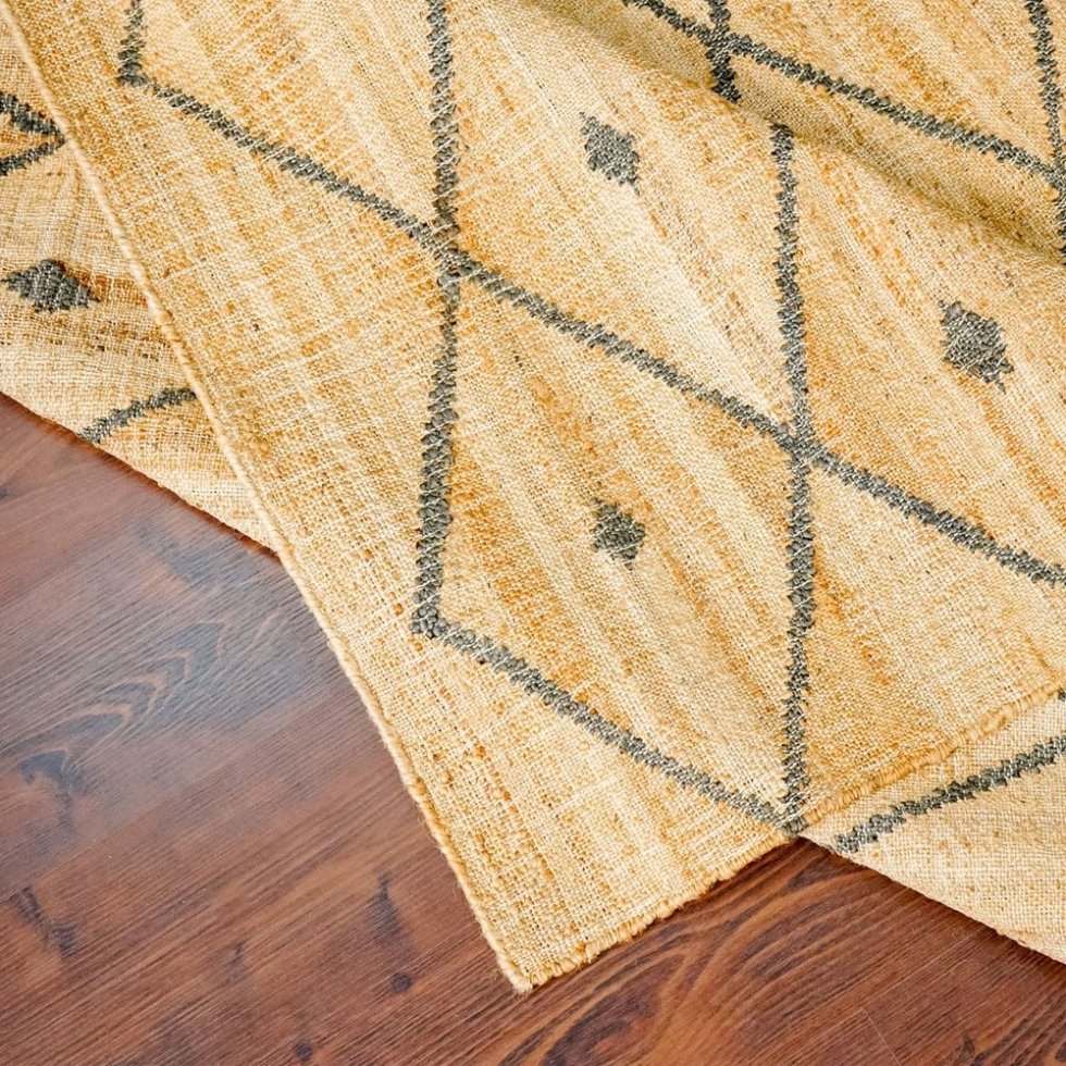 Dywan indyjski Kilim z żółtym diamentem