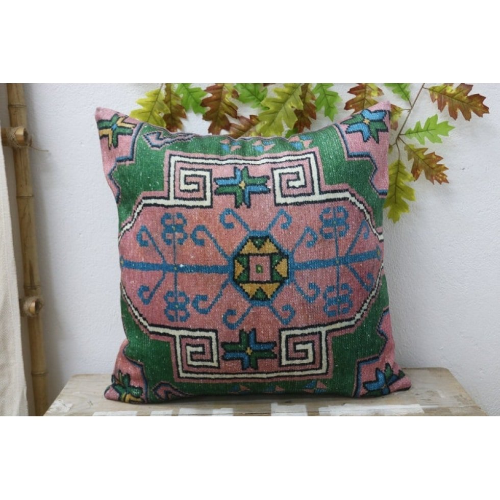Zielona poduszka kilim