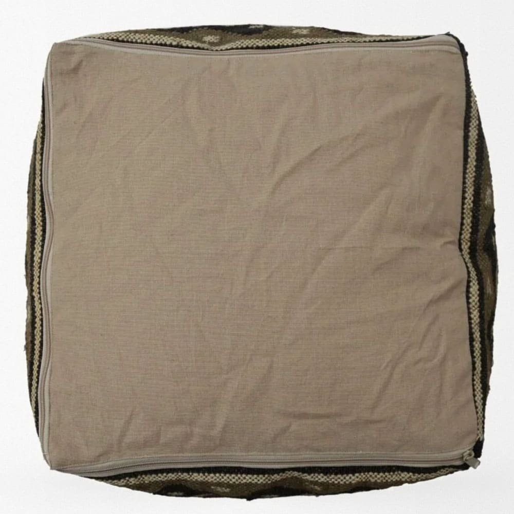 Pufa Kilim z rdzawym wzorem diamentowym Pufa Kilim z rdzawym wzorem diamentowym