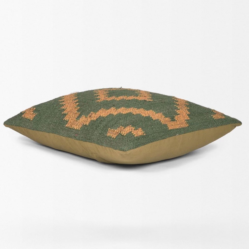 Poduszki kilim z zielonym diamentem